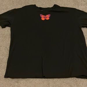 zumiez graphic butterfly tee, dark grey